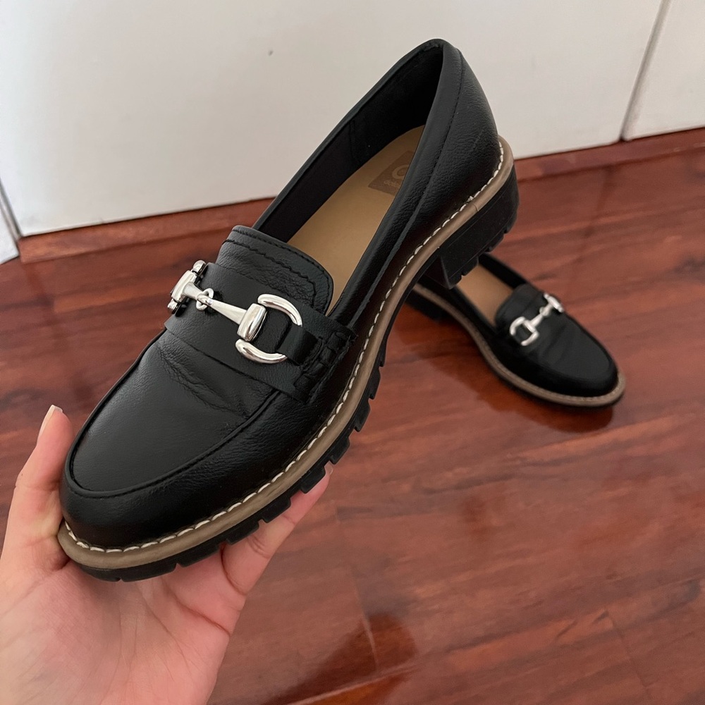 Dolce Vita Black Platform Loafers Size 6.5